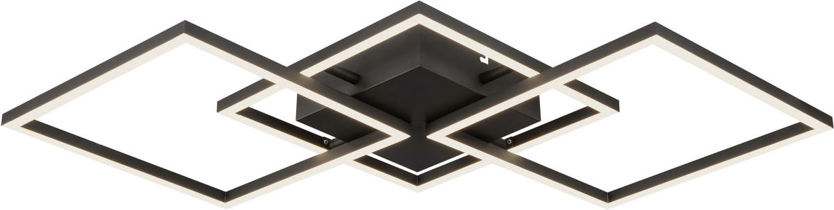 LED-DECKENLEUCHTE 3,2 W    75,5/37/6 cm  - Schwarz, Trend, Kunststoff/Metall (75,5/37/6cm) - Novel