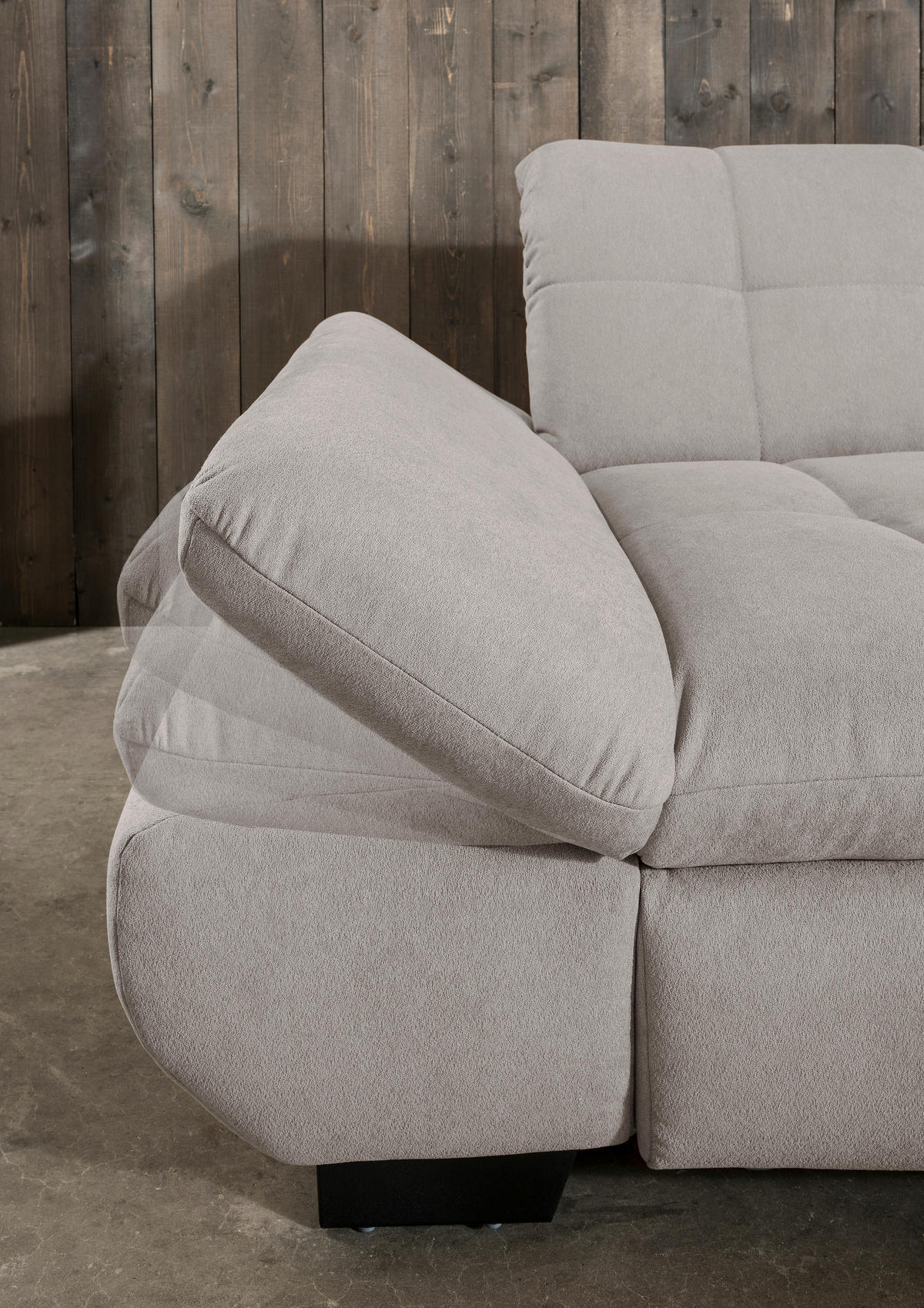 ECKSOFA in Mikrofaser Hellgrau  - Hellgrau/Schwarz, Design, Textil/Metall (290/198cm) - Xora