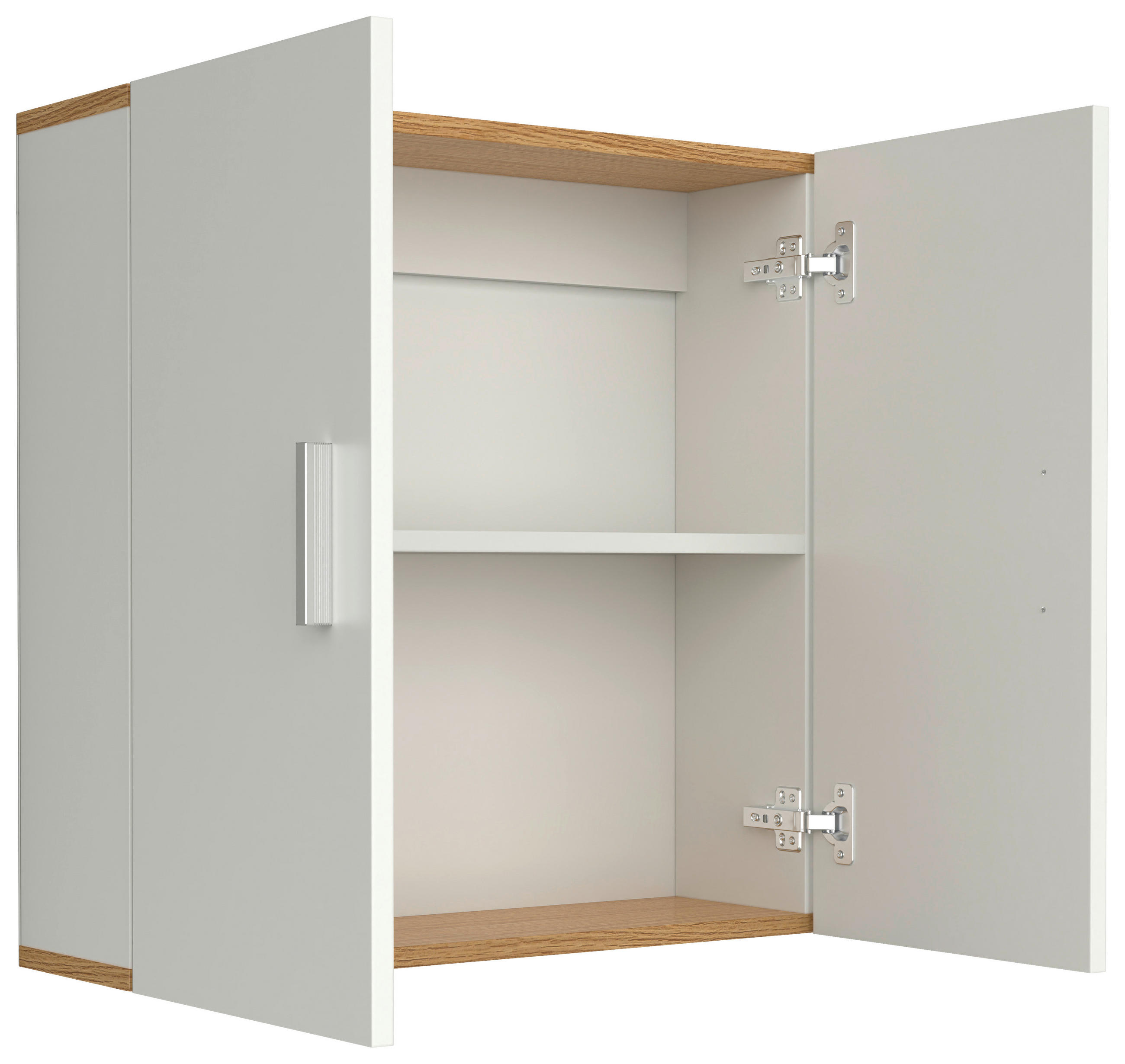 HÄNGESCHRANK 60/60/18 cm  - Honigeiche/Silberfarben, MODERN, Holzwerkstoff/Metall (60/60/18cm) - MID.YOU