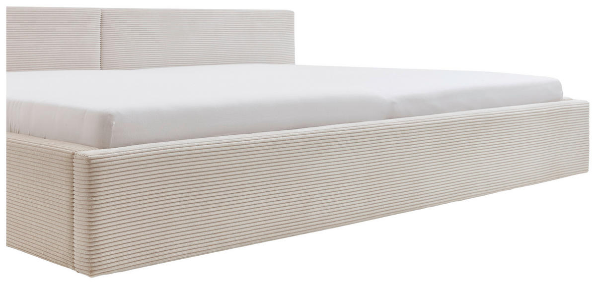 POLSTERBETT 240/200 cm,  in Beige, Lattenrost, Bettkasten,  - Beige, Basics, Holz/Textil (240/200cm) - Boxxx