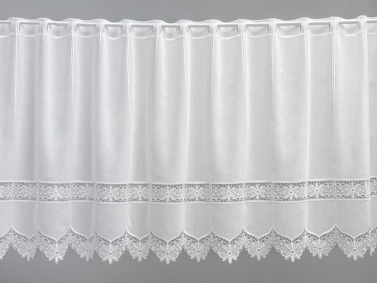 KRATKA ZAVESA           45 cm   bela  - bela, Basics, tekstil (45cm)