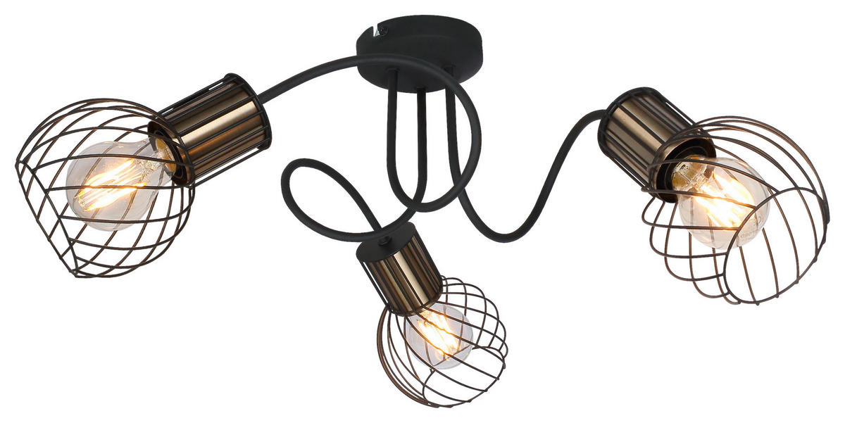 PLAFONIERĂ CU SPOT PROIECTOR - auriu/negru, Trend, metal (60/24cm) - Globo