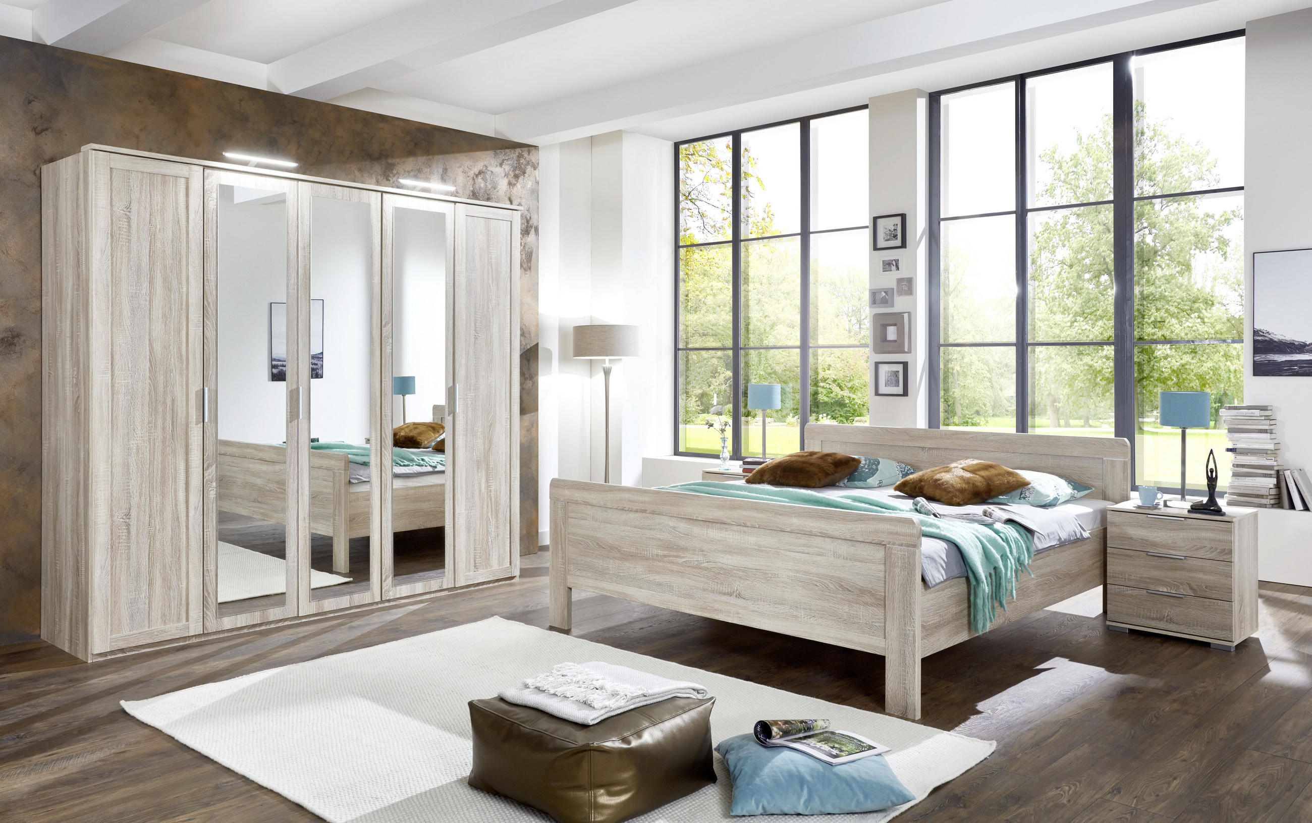 BETT 180/200 cm  in Eichefarben  - Eichefarben, KONVENTIONELL, Holzwerkstoff (180/200cm) - MID.YOU