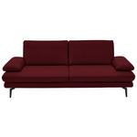 3-SITZER-SOFA in Leder Dunkelrot  - Schwarz/Dunkelrot, Design, Leder/Metall (222/86/104cm) - Dieter Knoll