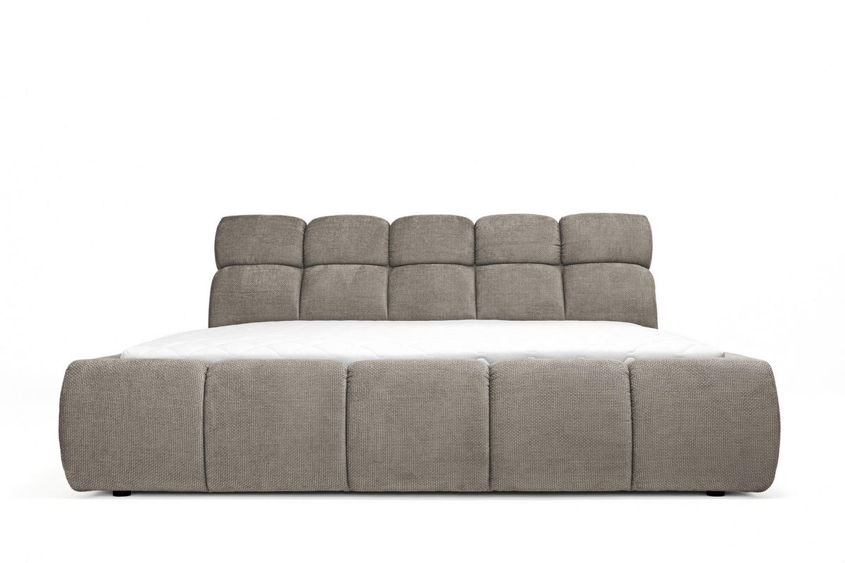 POLSTERBETT 180/200 cm  in Hellbraun  - Hellbraun/Schwarz, Design, Kunststoff/Textil (180/200cm) - Esposa