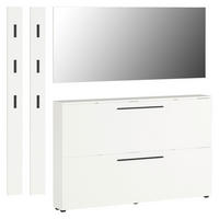 GARDEROBE 4-teilig  in 185/200/19 cm  - Weiss, Basics, Glas/Holzwerkstoff (185/200/19cm)