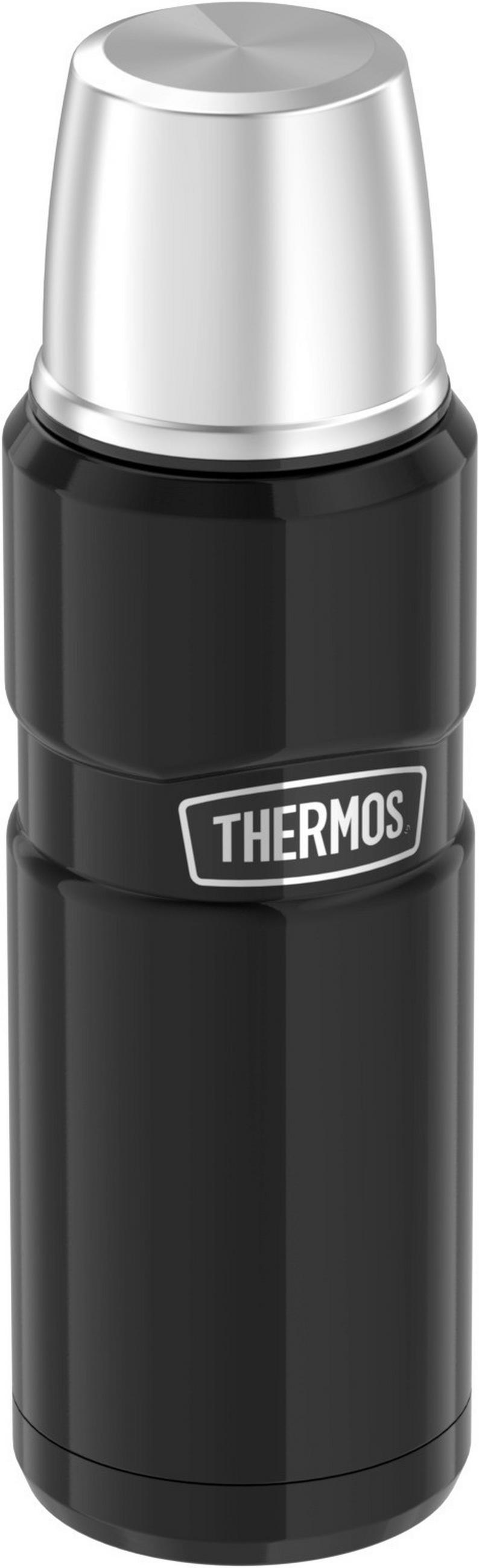 ISOLIERFLASCHE STAINLESS KING 0,47 L  - Schwarz Hochglanz, Metall (0,47l) - Thermos