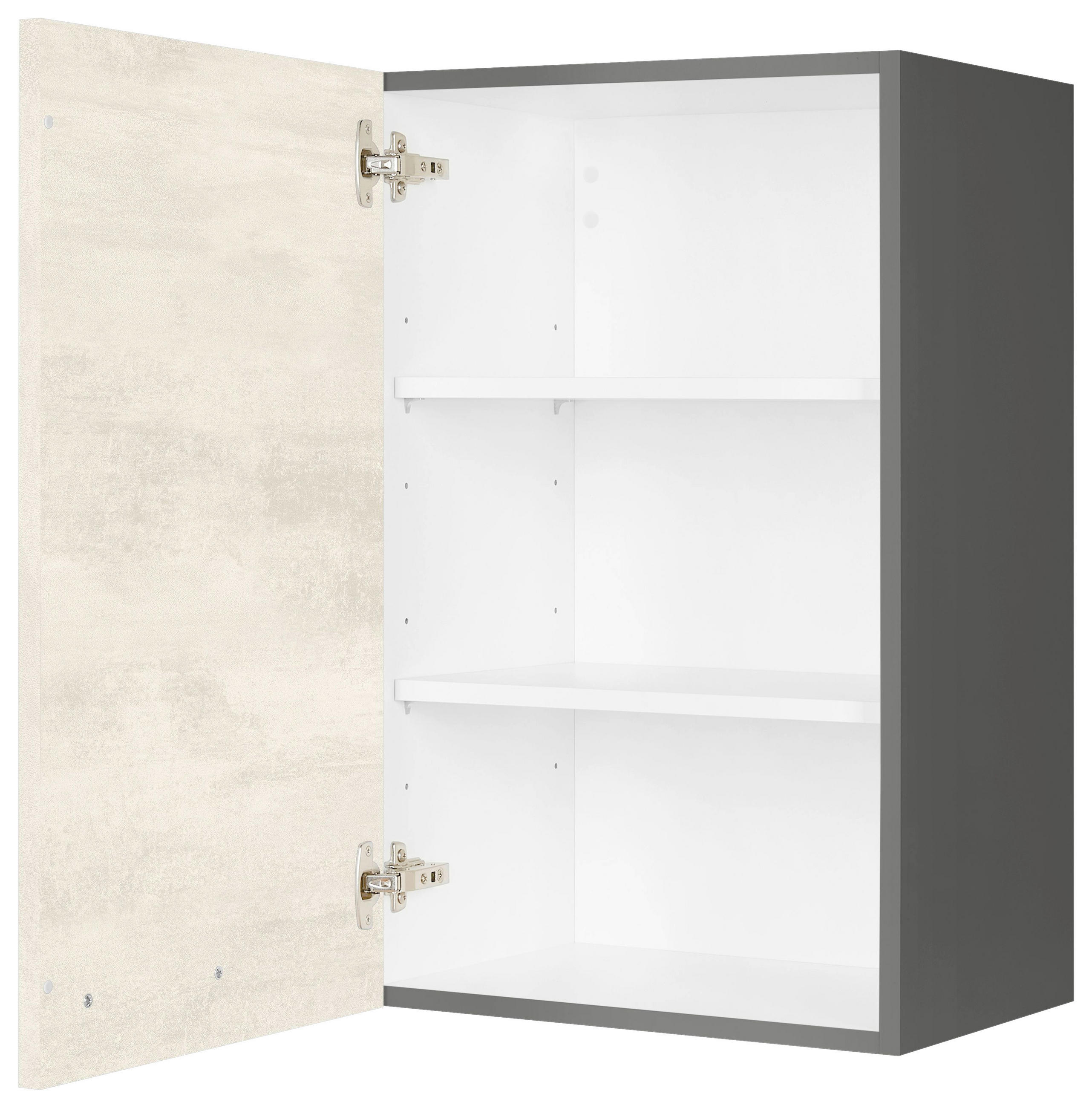 KÜCHENOBERSCHRANK 45/72/35 cm  in Weiß  - Schieferfarben/Edelstahlfarben, MODERN, Holzwerkstoff (45/72/35cm) - Nobilia