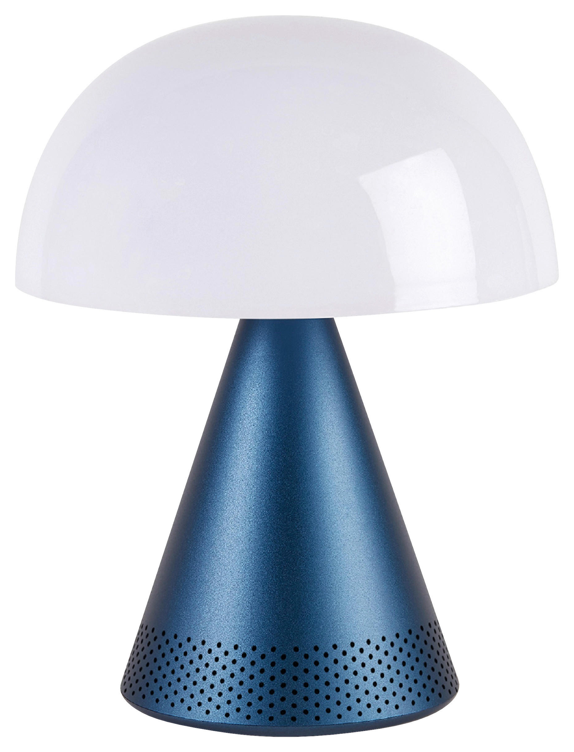 AKKU-TISCHLEUCHTE 14/17/14 cm - Dunkelblau, Design, Kunststoff/Metall (14/17/14cm)
