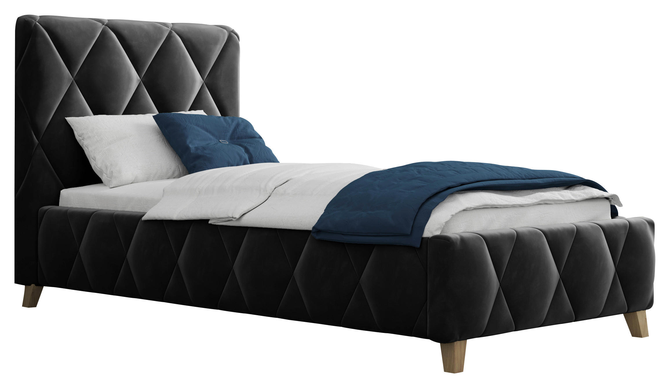 STOPPAD SÄNG 90/200 cm  i antracit  - antracit, Modern, metall/trämaterial (90/200cm) - MID.YOU