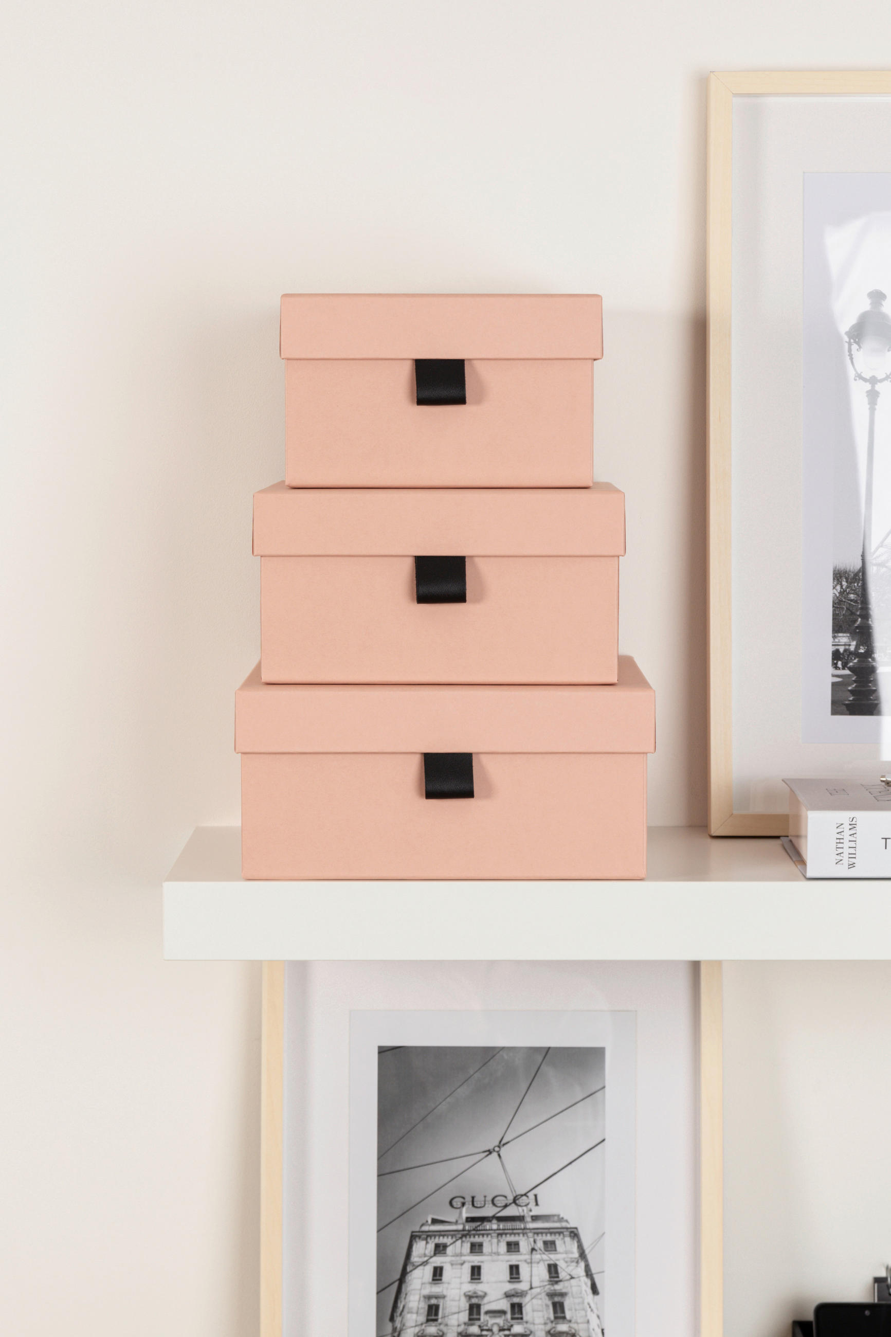 AUFBEWAHRUNGSBOXEN-SET    26/26/12 cm  - Pink, Basics, Karton/Papier (26/26/12cm)