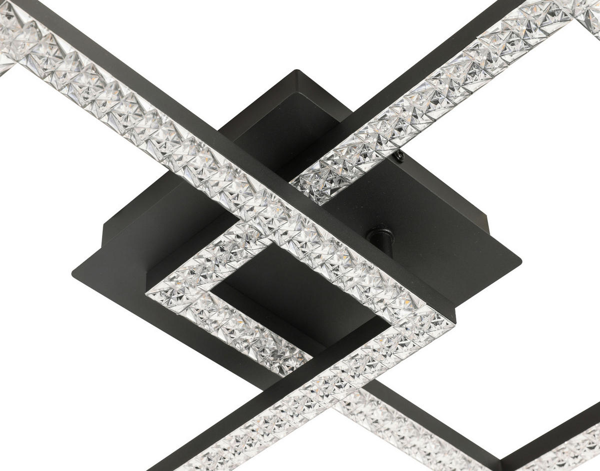 LED MENNYEZETI LÁMPA - fekete, Basics, műanyag/fém (57,5/35,8/8cm) - Novel