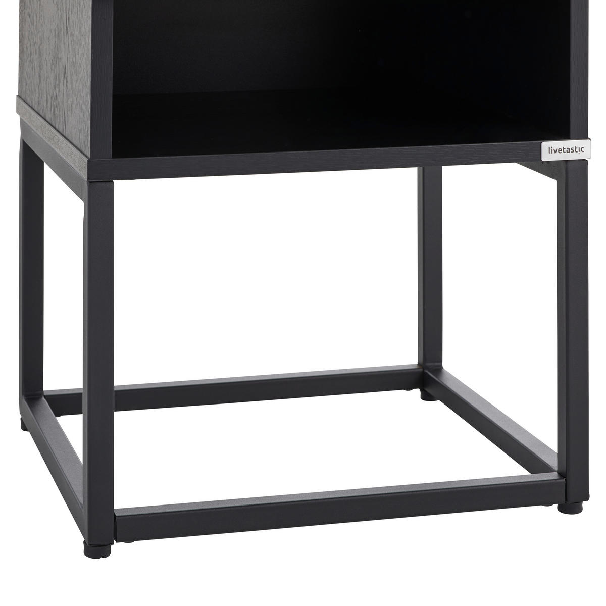 NACHTSCHRANK 40/55/35 cm  - Schwarz, MODERN, Holzwerkstoff/Metall (40/55/35cm) - Livetastic