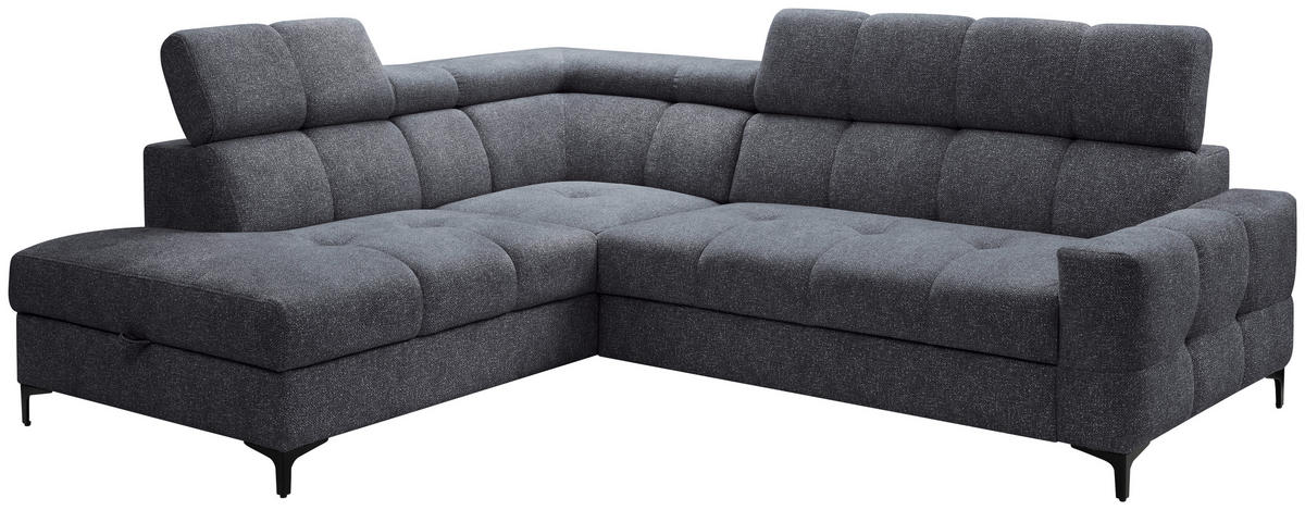 ECKSOFA Anthrazit Struktur  - Anthrazit/Schwarz, MODERN, Textil/Metall (212/254cm) - Carryhome
