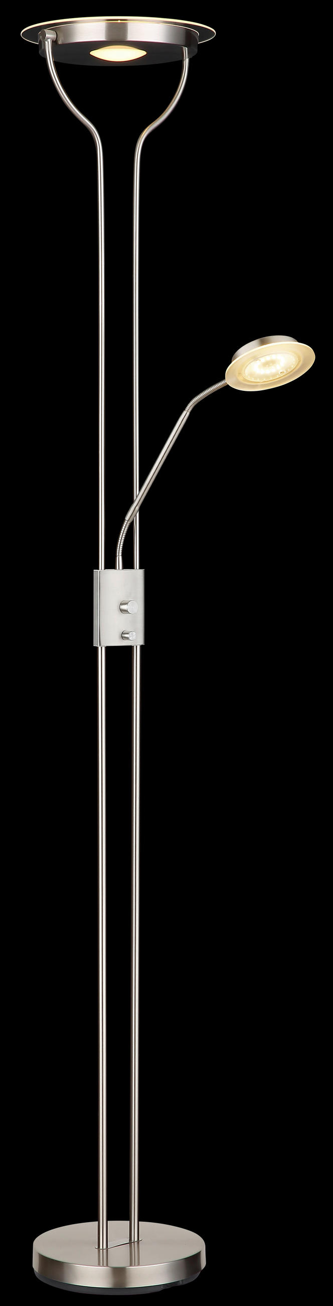 LED-STEHLEUCHTE Briant 28/25,5/180 cm  - Transparent/Schwarz, Design, Glas/Kunststoff (28/25,5/180cm) - Globo