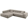 ECKSOFA  in Feincord Sandfarben  215/319 cm  - Sandfarben/Schwarz, Design, Kunststoff/Textil (215/319cm) - Hom`in