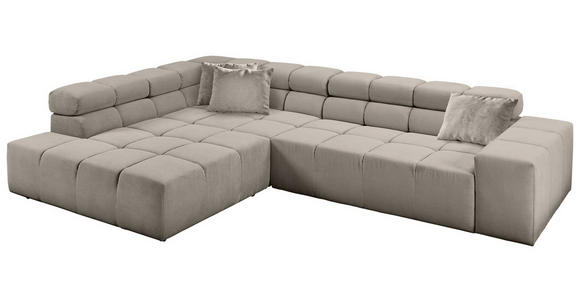 ECKSOFA  in Feincord Sandfarben  215/319 cm  - Sandfarben/Schwarz, Design, Kunststoff/Textil (215/319cm) - Hom`in