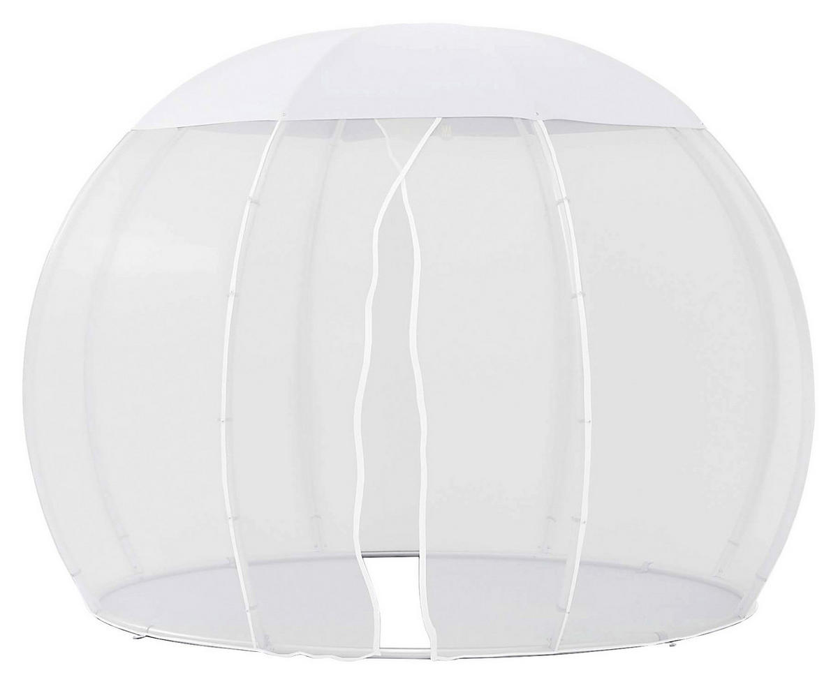 PAVILLON 303/230/303 cm Aluminium  - Silberfarben/Weiß, Basics, Textil/Metall (303/230/303cm)