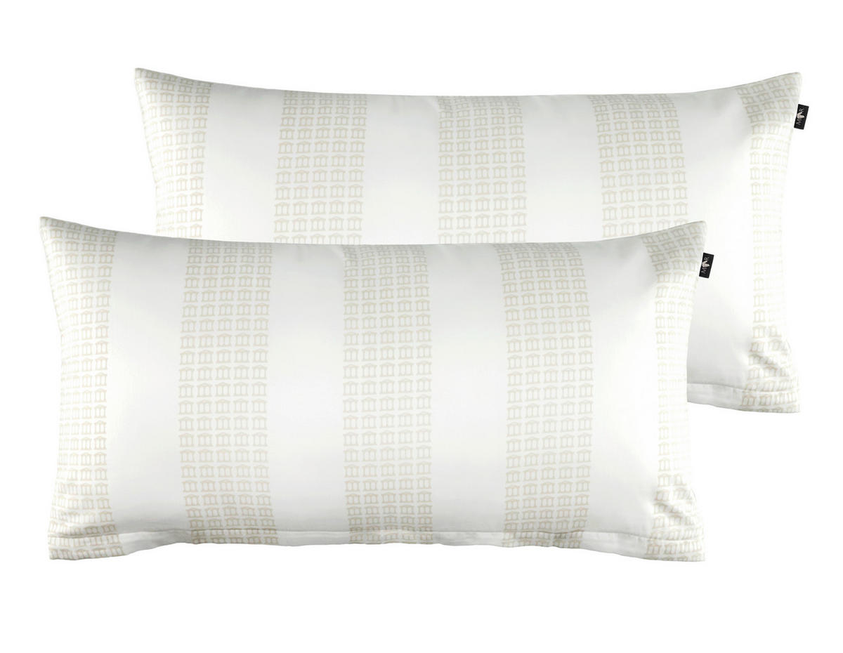 KISSENHÜLLEN-SET Marcel.Remus.Design - Alcudia weiß 40/80 cm  - Weiß, Design, Textil (40/80cm)