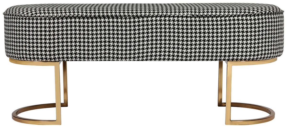 LAVICA, textil, 105/42/40 cm - čierna/zlatá, Design, kov/textil (105/42/40cm) - MID.YOU