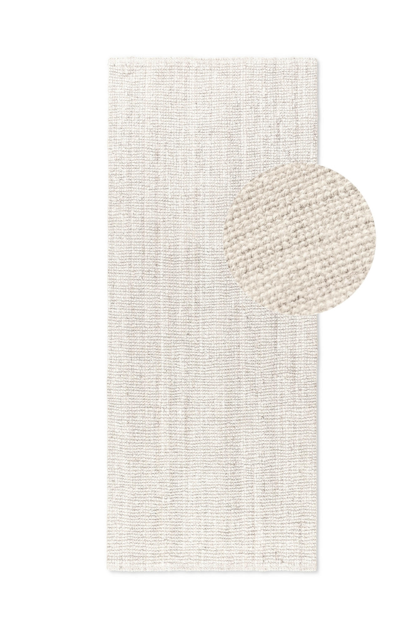 JUTETEPPICH 80/200 cm Bouclé Weiß rechteckig  - Weiß, KONVENTIONELL, Textil (80/200cm) - Hanse Home