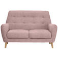 2-SITZER-SOFA  in Webstoff Rosa  - Eichefarben/Rosa, Design, Holz/Textil (160/105/84cm) - Carryhome
