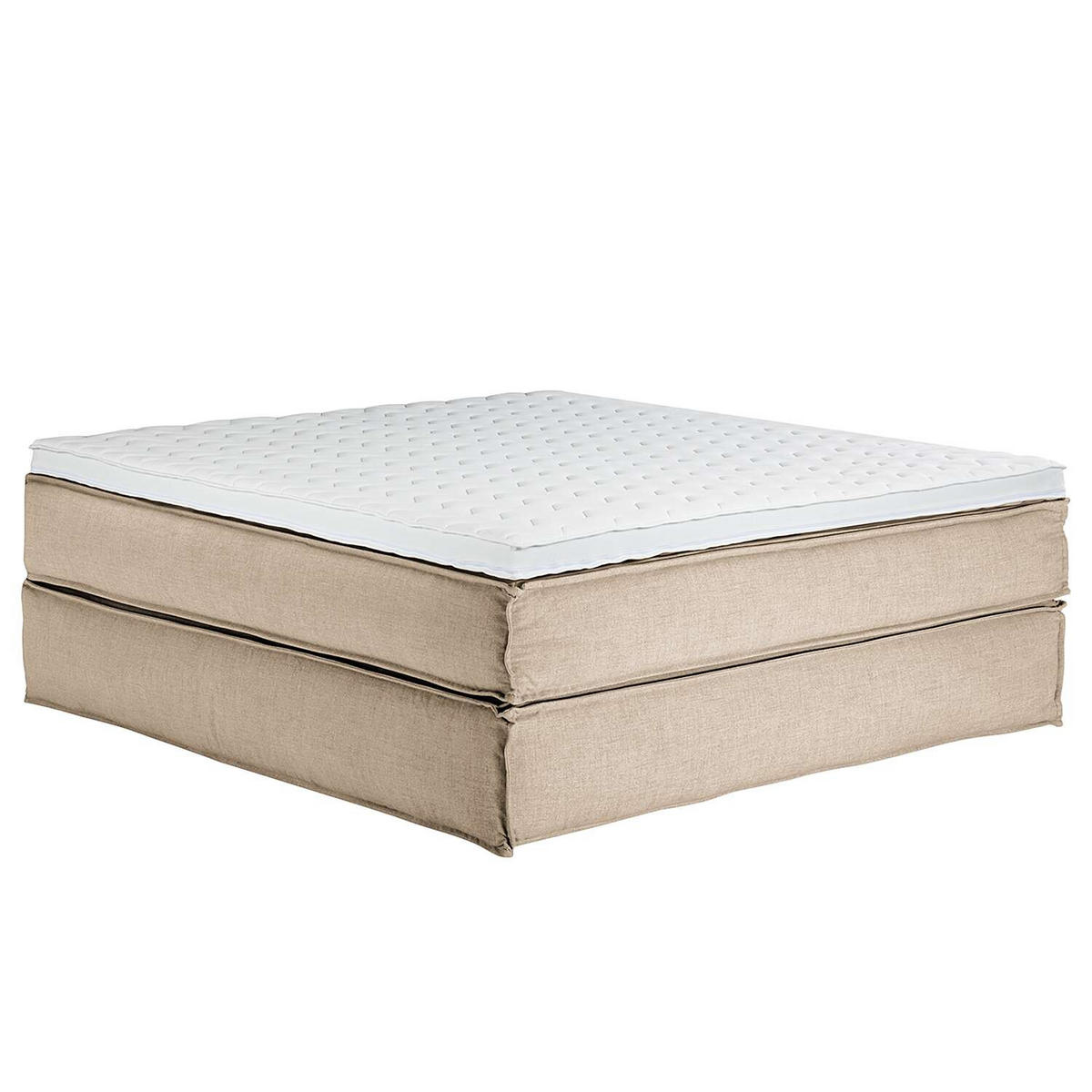 BOXSPRINGBETT 180/200 cm  in Beige  - Beige/Schwarz, Design, Textil (180/200cm) - home24