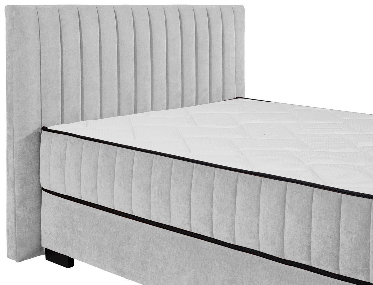 BOXBETT 140/200 cm  in Hellgrau  - Hellgrau/Schwarz, MODERN, Holzwerkstoff/Kunststoff (140/200cm) - MID.YOU