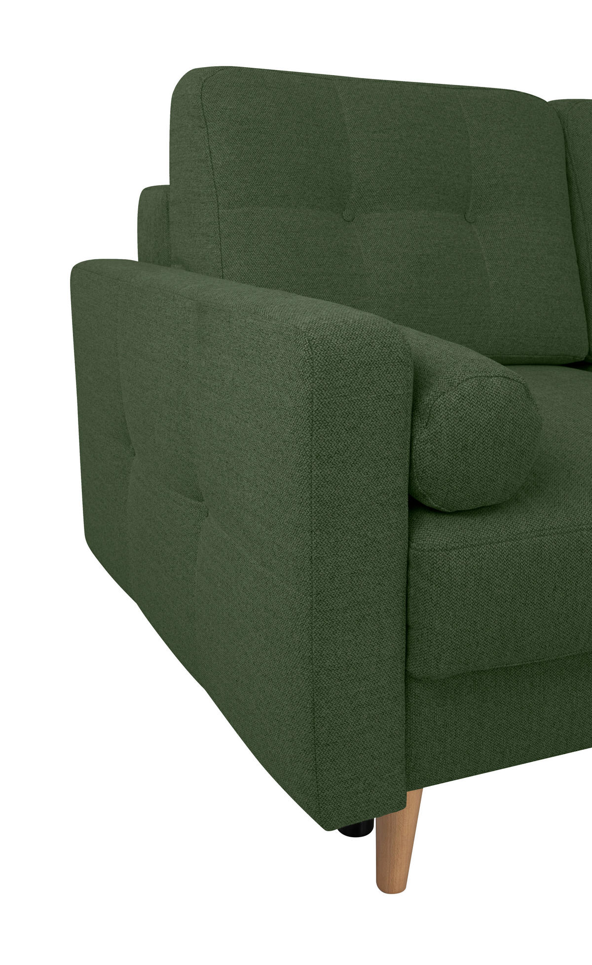 ECKSOFA in Grün  - Buchefarben/Grün, Design, Holz/Textil (242/242cm) - MID.YOU