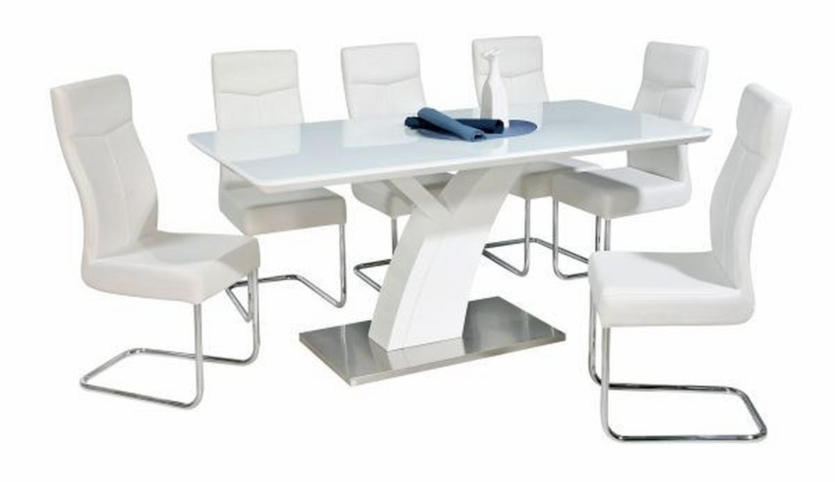 STOLICA  bela, boja hroma       - boja hroma/bela, Dizajnerski, metal/tekstil (42,5/101,5/56cm) - Xora