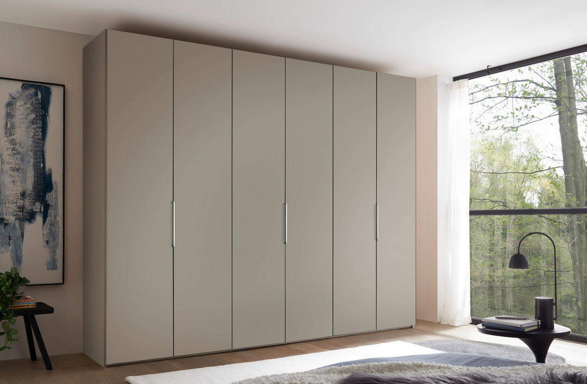 DREHTÜRENSCHRANK 298/240/63 cm,  in Sandfarben, 6-türig  - Sandfarben/Alufarben, Design, Holzwerkstoff/Metall (298/240/63cm) - Dieter Knoll