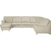 WOHNLANDSCHAFT in Echtleder Creme  - Creme/Alufarben, Konventionell, Leder/Metall (165/329/239cm) - Beldomo Premium