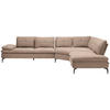 ECKSOFA in Flachgewebe Taupe  - Taupe/Schwarz, Design, Textil/Metall (344/271cm) - Chilliano