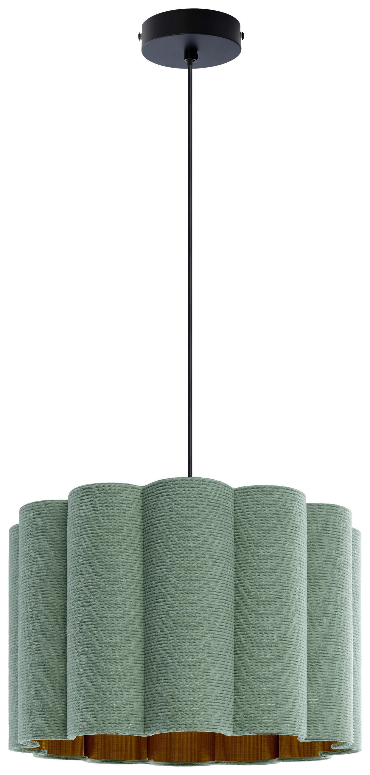 Thumbnail - Novel Hängeleuchte, Grün, Schwarz, Metall, Kunststoff, Textil, Abstraktes,Abstraktes, 120 cm, RoHS, CE, Textilschirm, La...