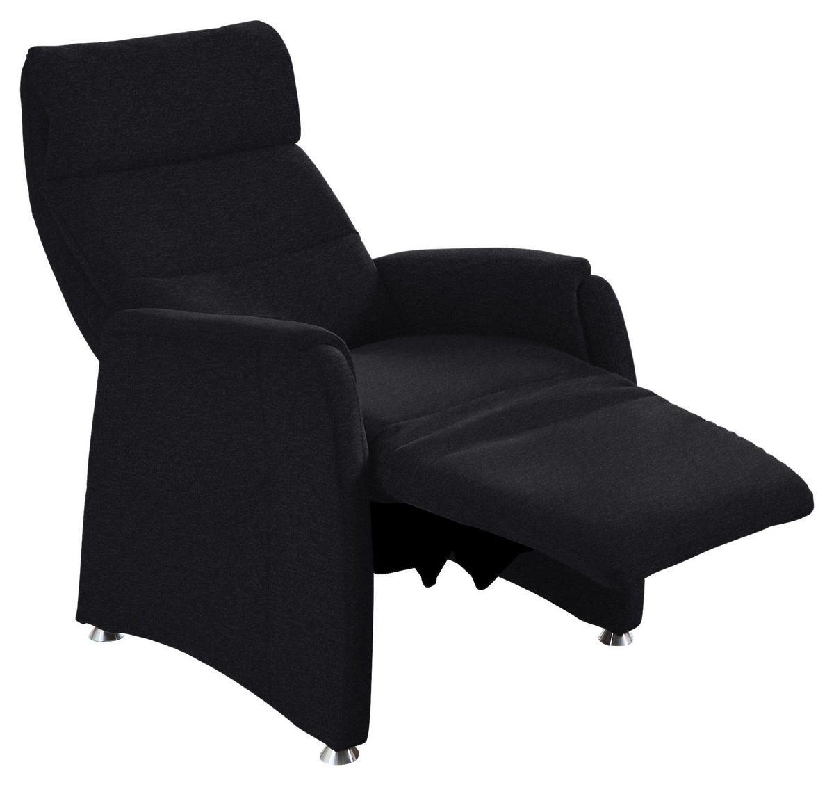 FERNSEHSESSEL in Flachgewebe Schwarz  - Alufarben/Schwarz, KONVENTIONELL, Textil/Metall (69/111/83cm) - Cantus