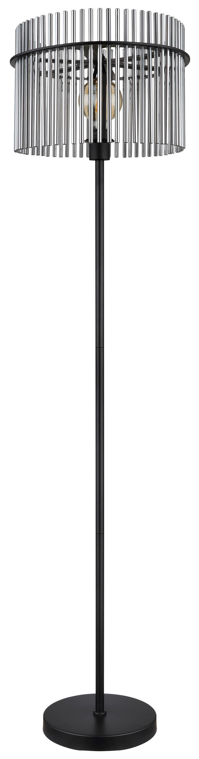 STEHLEUCHTE - Schwarz, Konventionell, Glas/Metall (38/38/152cm) - Globo