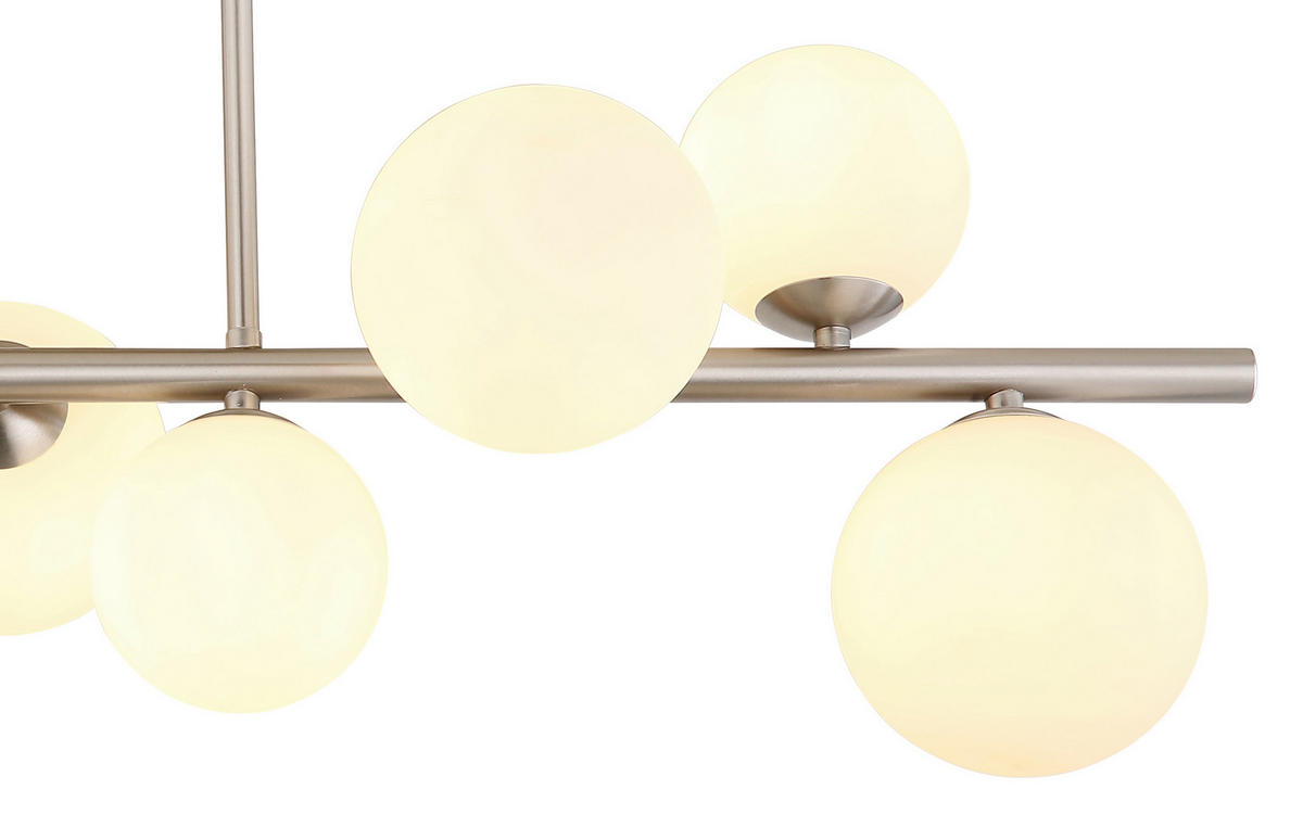 STROPNA LED-SVETILKA   //3000 K/230 V/ - barve niklja/opal, Konvencionalno, kovina/steklo (87/28/37cm) - Globo