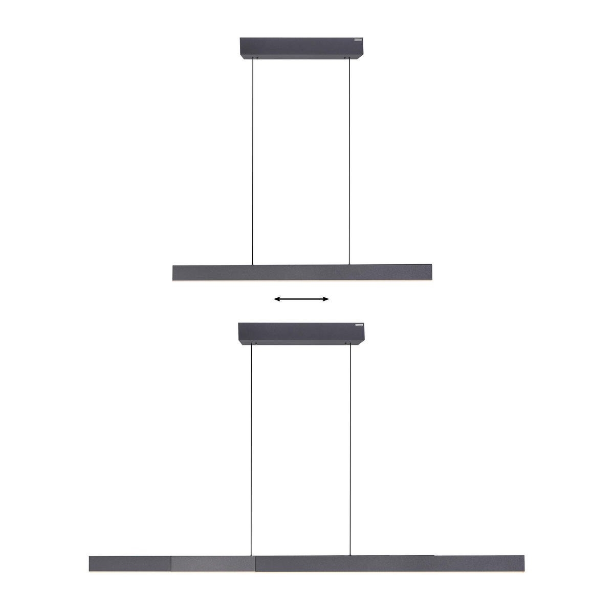 LED-HÄNGELEUCHTE Pure-Moto-Rise 200/8,2/240 cm  - Schwarz, Design, Kunststoff/Metall (200/8,2/240cm) - Neuhaus PURE