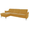 ECKSOFA in Lederlook (vegan) Gelb  179/233 cm  - Gelb/Nickelfarben, MODERN, Textil/Metall (179/233cm) - Livetastic