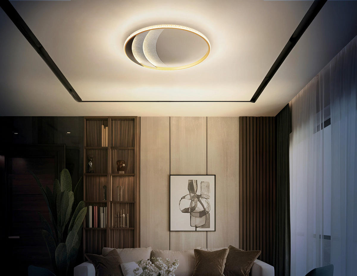 LED-DECKENLEUCHTE 52/6 cm   - Klar/Chromfarben, Design, Kunststoff/Metall (52/6cm) - Globo