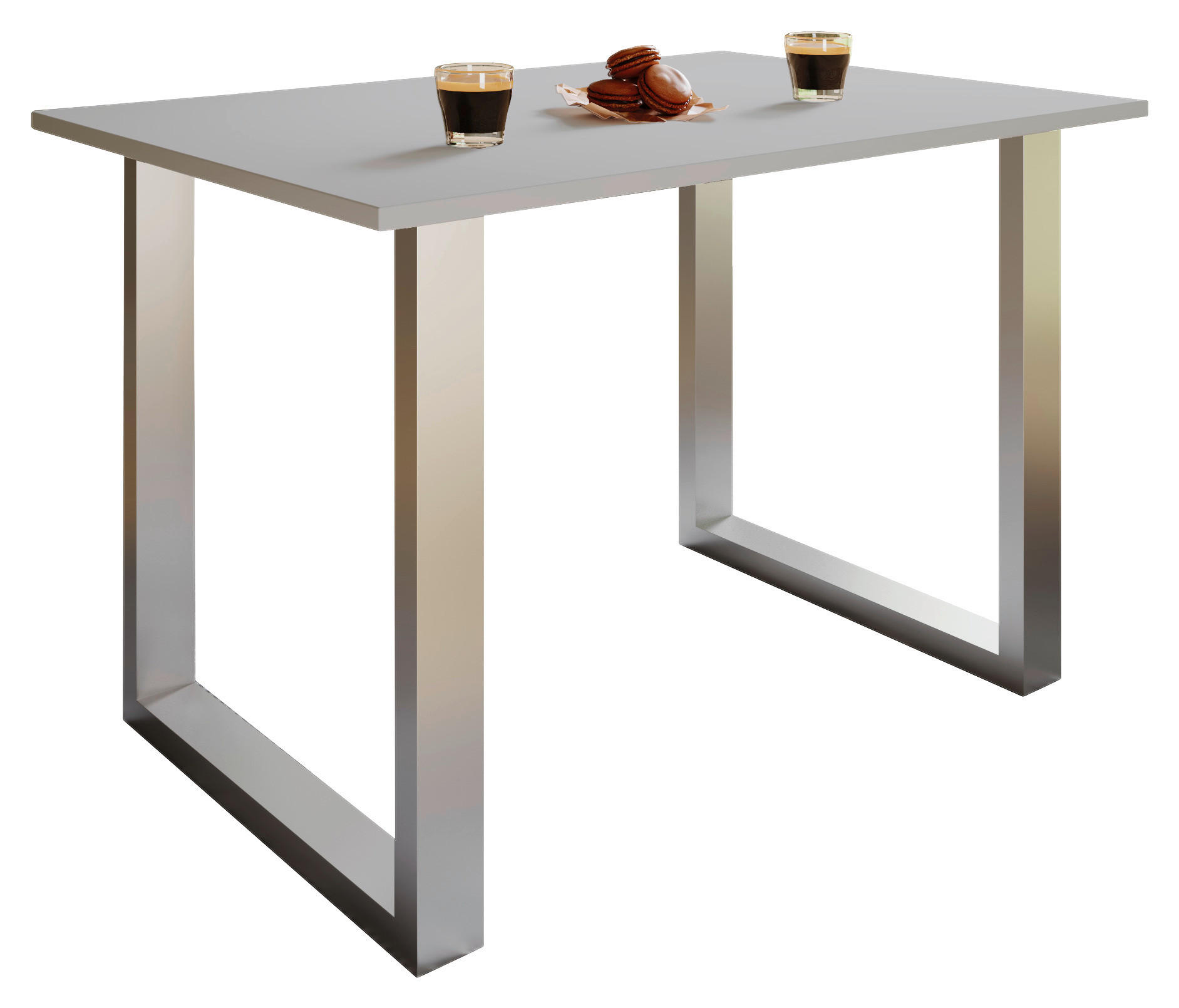 ESSTISCH rechteckig Anthrazit, Silberfarben  - Anthrazit/Silberfarben, Design, Holzwerkstoff/Metall (80/50/76cm) - MID.YOU