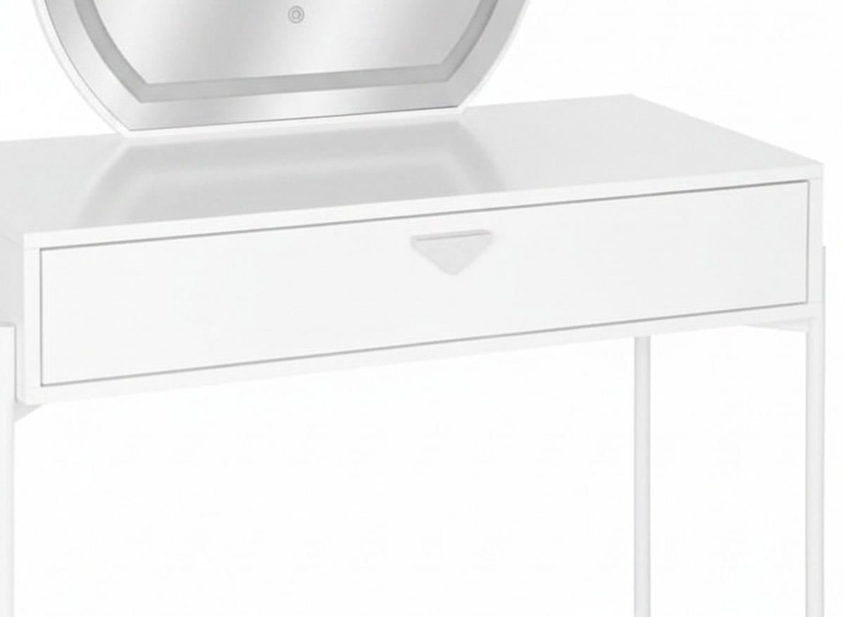 SCHMINKTISCH 90/40/132 cm, Weiss  - Weiss/Alufarben, Trend, Glas/Holzwerkstoff (90/40/132cm) - Milino