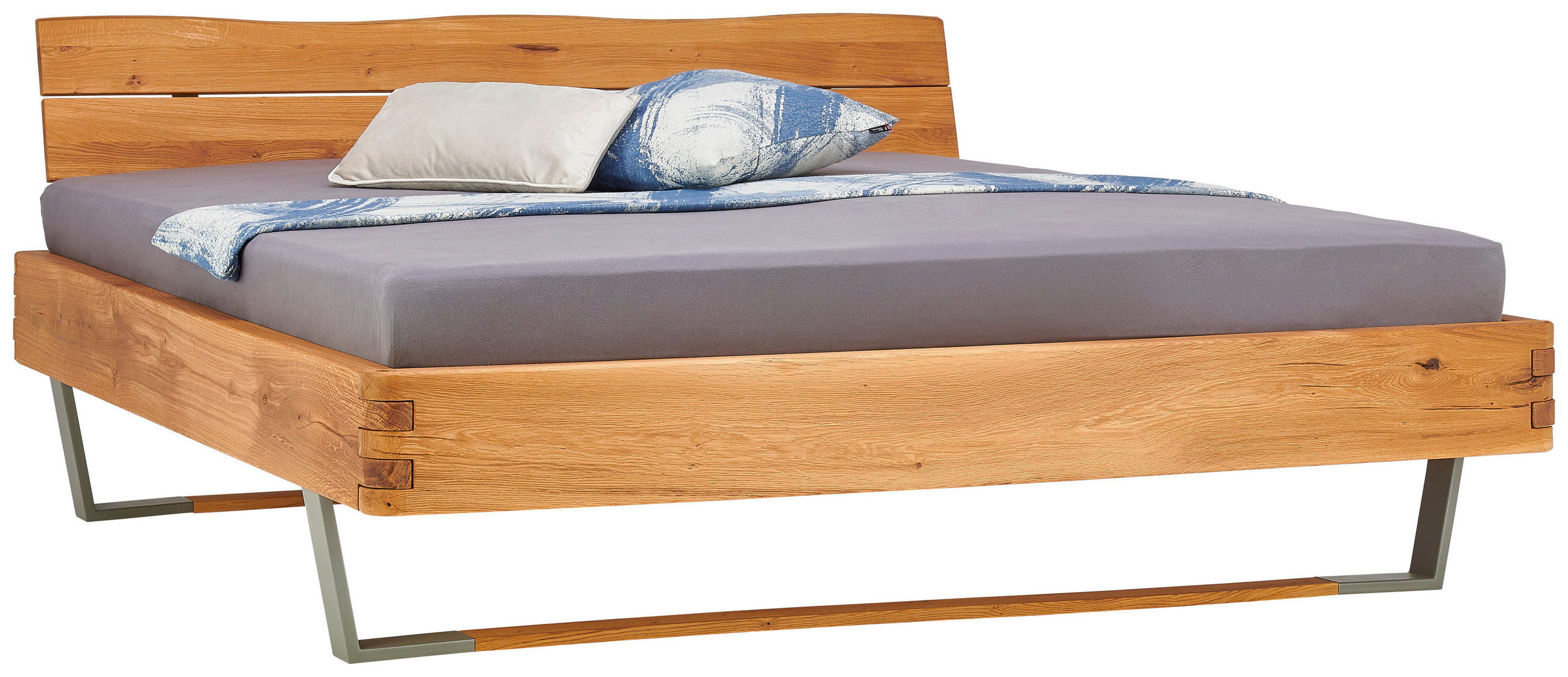 BALKENBETT 180/200 cm,  in Wildeiche,  - Wildeiche, Natur, Holz/Metall (180/200cm) - Valnatura