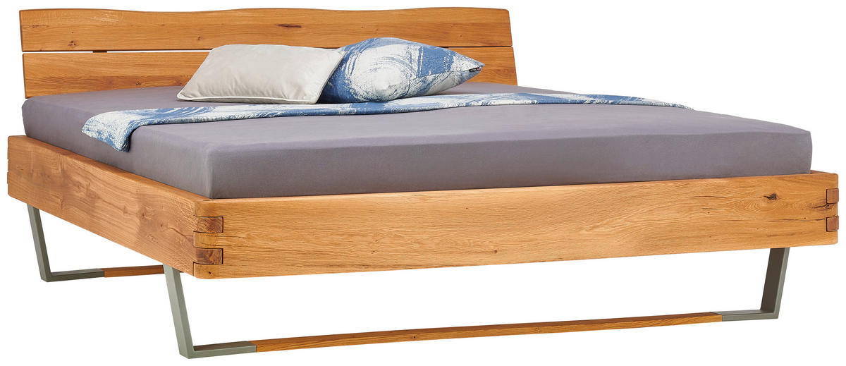 BALKENBETT 180/200 cm,  in Wildeiche,  - Wildeiche, Natur, Holz/Metall (180/200cm) - Valnatura