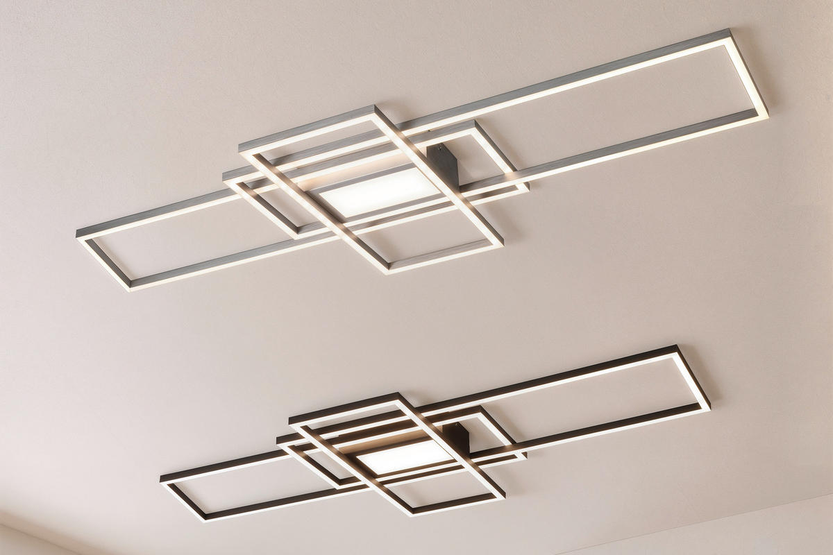 LED PLAFONJERA Irvine  - boja nikla, Dizajnerski, metal/plastika (105/42/6,5cm) - Novel