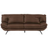 3-SITZER-SOFA in Echtleder Dunkelbraun  - Dunkelbraun/Schwarz, Design, Leder/Metall (226/95/95cm) - Celina