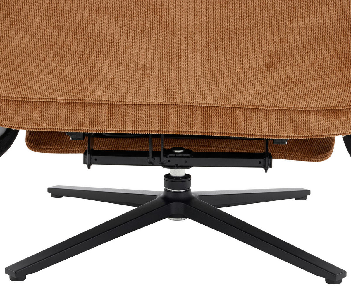RELAXSESSEL NORA Webstoff    - Rostfarben/Schwarz, Design, Textil/Metall (68/113/84cm) - Livetastic