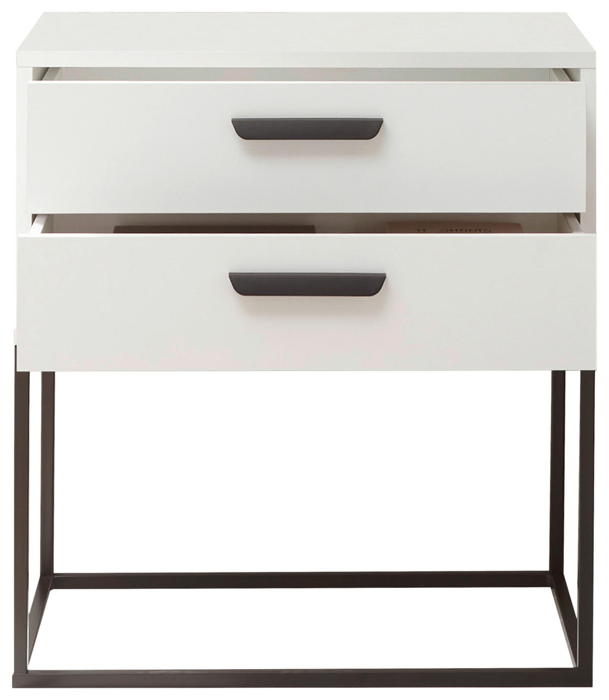 NOČNÍ STOLEK, černá, bílá, 60/65/38,5 cm - bílá/černá, Moderní, kov/kompozitní dřevo (60/65/38,5cm) - Livetastic