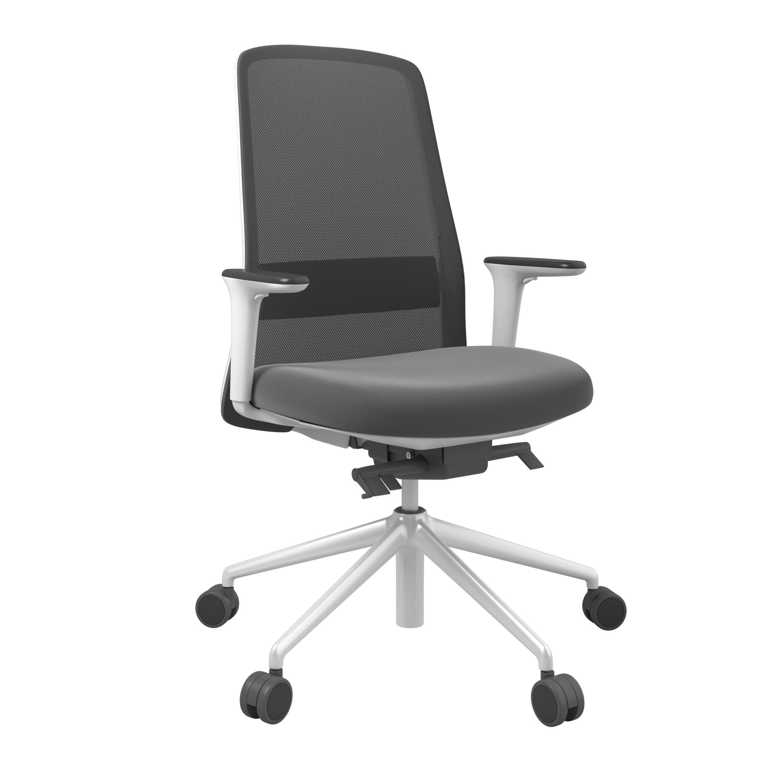 XXXLutz Drehstuhl Schwarz, Weiß, 70x103-115x70 cm