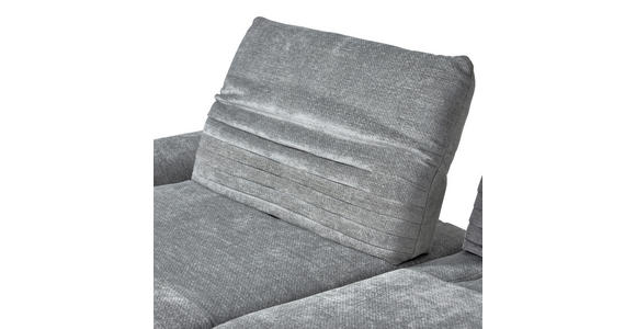 ECKSOFA Grau Chenille  - Schwarz/Grau, Design, Textil/Metall (170-195/280cm) - Dieter Knoll